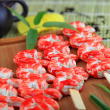 IMITATION SHRIMP TAILS WITH BAMBOO SKEWER (RED AND PAPRIKA)